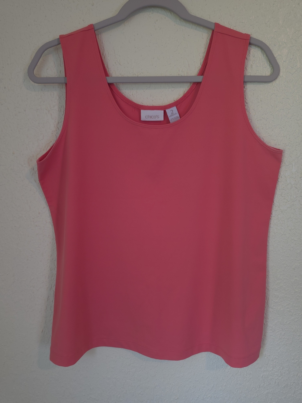 Chico's Tank Top Womens  Large Orange Ultimate Tee  Stretch Layering Packable